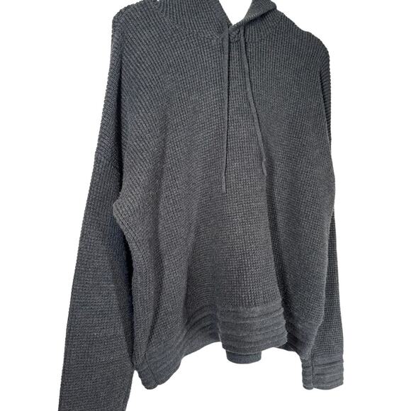 Marine Layer Georgia Hoodie Sweater Charcoal Heather Gray XL Wool Blend - Picture 3 of 8